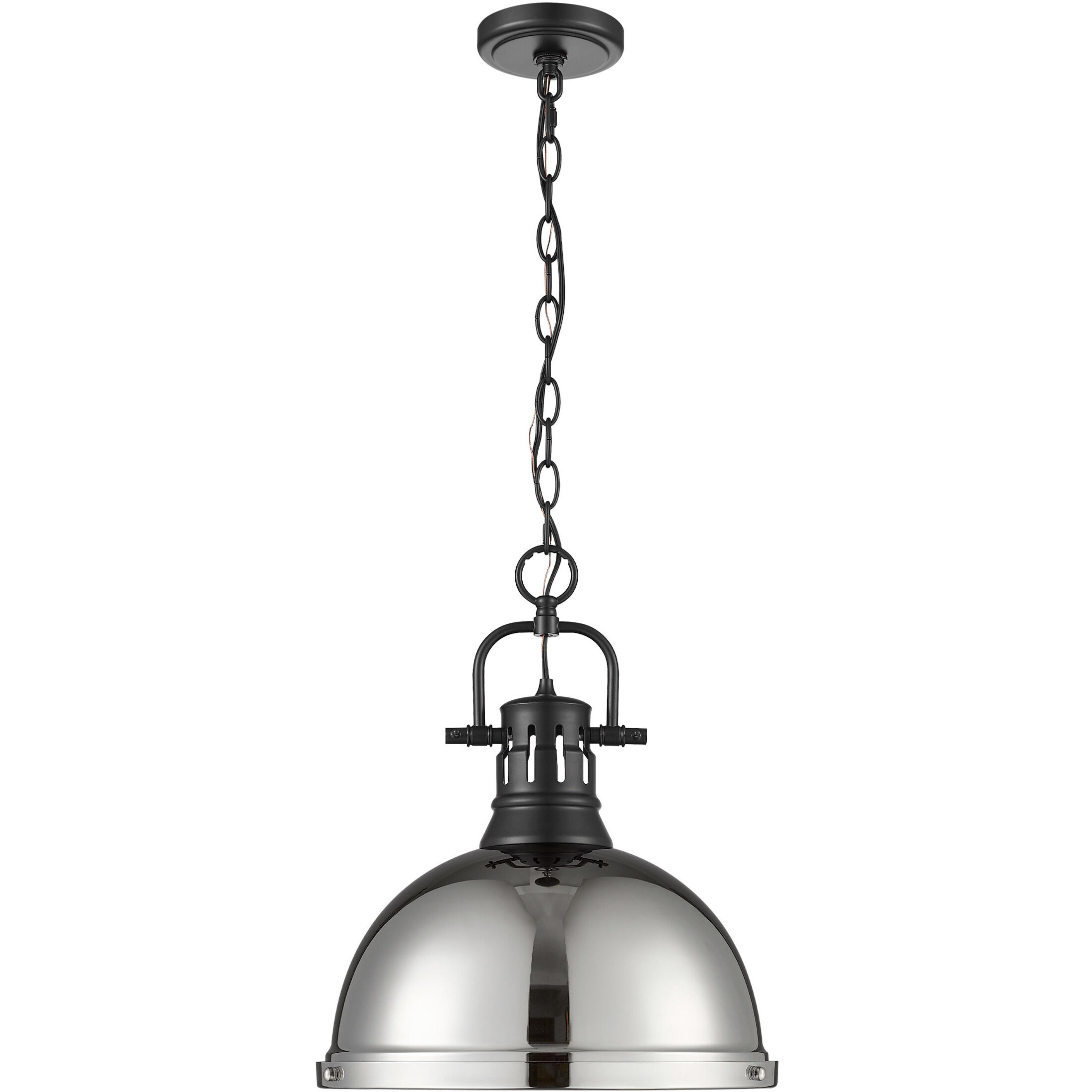 Yep Duncan 1 Light 14 inch Matte Black Pendant Ceiling Light in Chrome, Large