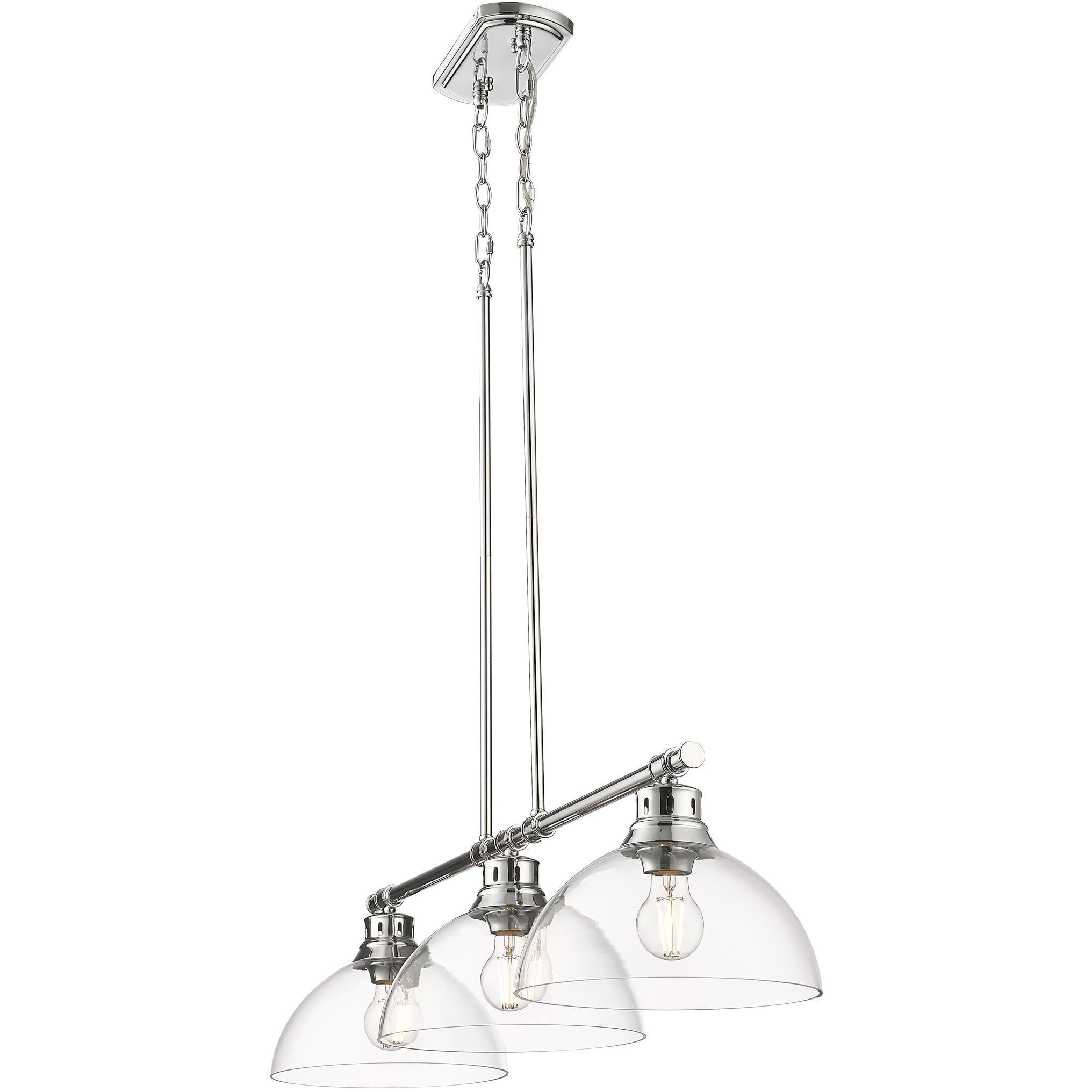 Yep Duncan Island Light Ceiling Light in Chrome, Clear Glass