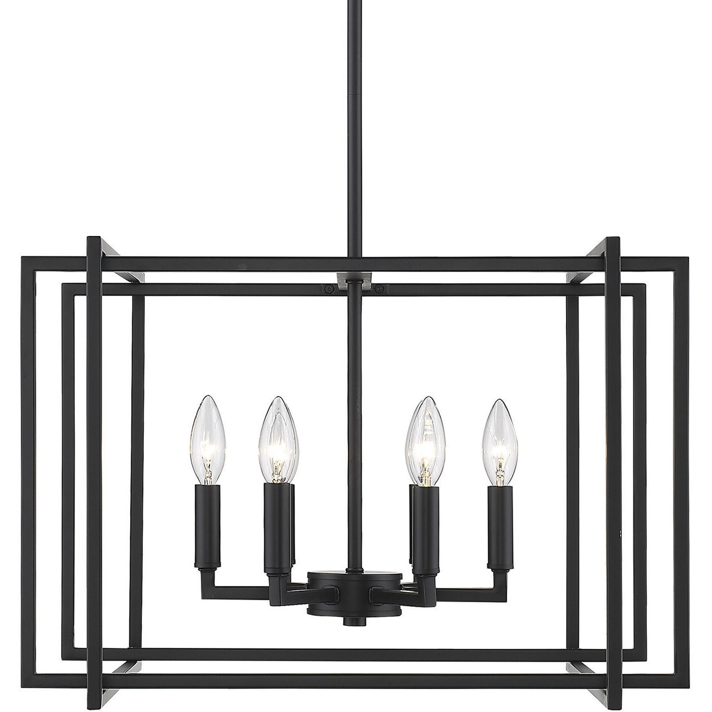 Tribeca 21 inch 60.00 watt Matte Black Chandelier Ceiling Light in Matte Black/Matte Black