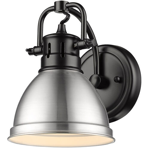 Duncan 1 Light 8 inch Matte Black Bath Vanity Wall Light in Pewter