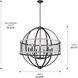 Roost 9 Light 32.63 inch Matte Black Chandelier Ceiling Light, Large