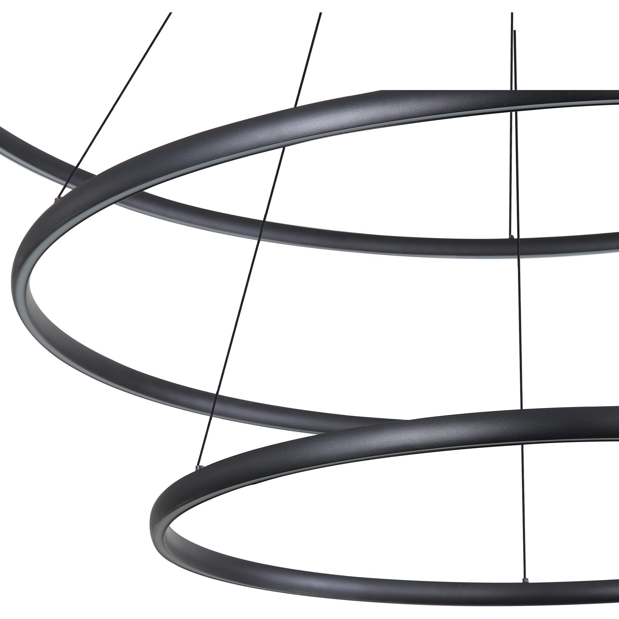 Veritas 59 inch 80.00 watt Sand Black Chandelier Ceiling Light, 3 Tier