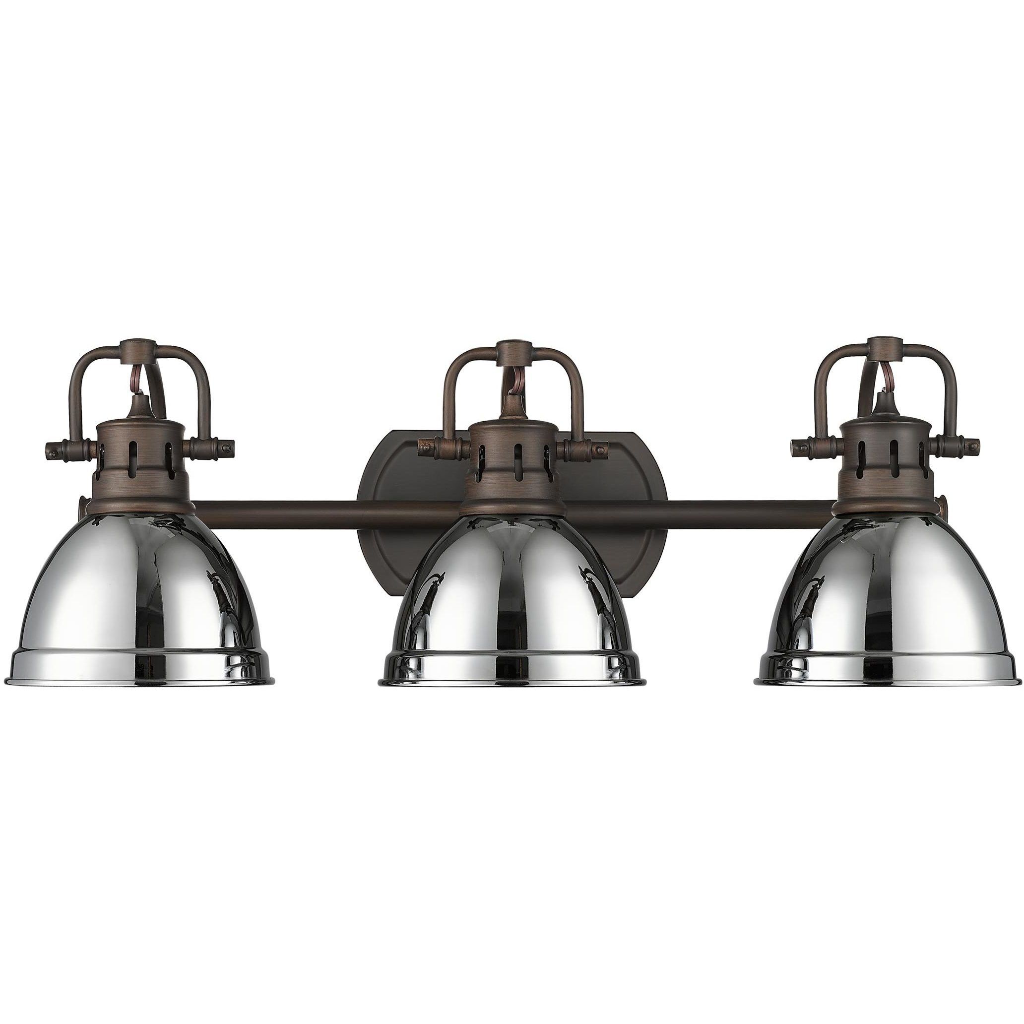 Yep Duncan Vanity Wall Light in Rubbed Bronze, Chrome