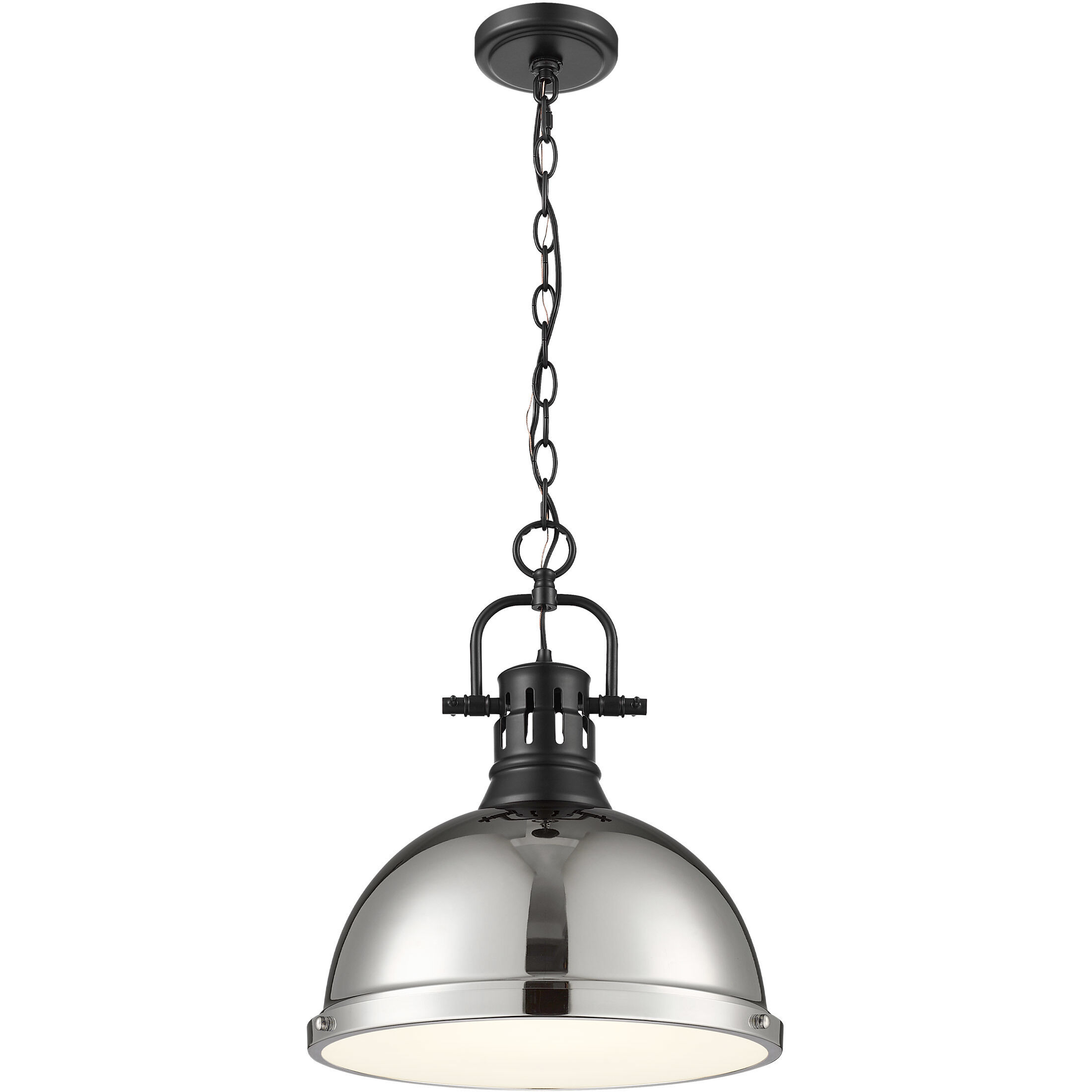 Yep Duncan 1 Light 14 inch Matte Black Pendant Ceiling Light in Chrome, Large