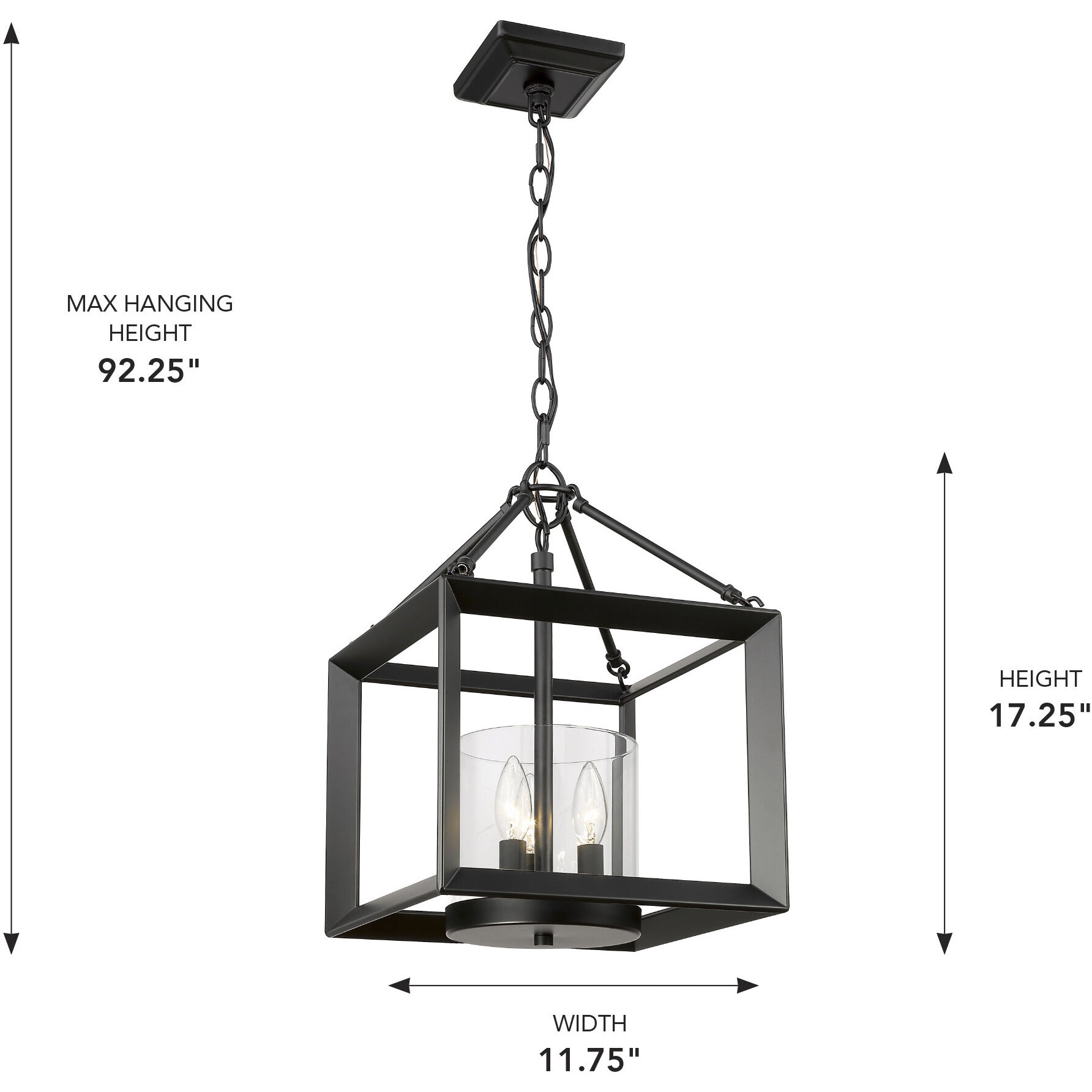 Smyth 11.75 inch 60.00 watt Matte Black Chandelier Ceiling Light in Clear Glass, Mini