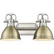 Yep Duncan Vanity Wall Light in Pewter, Aged Brass