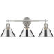 Orwell 3 Light 27.25 inch Pewter Bath Vanity Wall Light in Chrome