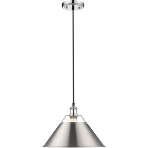 Orwell 1 Light 14 inch Chrome Pendant Ceiling Light in Pewter, Large