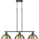 Duncan 3 Light 40 inch Matte Black Linear Pendant Ceiling Light in Aged Brass