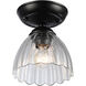 Audra 1 Light 6.88 inch Matte Black Semi-Flush Ceiling Light