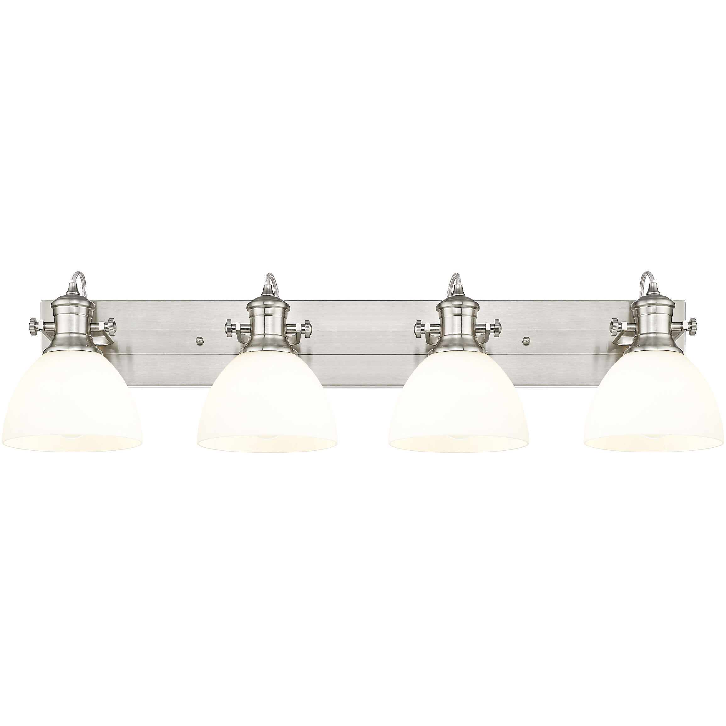 Yep Hines Vanity Wall Light in Pewter, Opal Glass