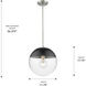 Dixon 1 Light 11.75 inch Pewter Pendant Ceiling Light in Matte Black, Large