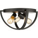 Colson 3 Light 14 inch Etruscan Bronze Flush Mount Ceiling Light in No Shade, Damp