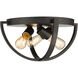 Colson 3 Light 14 inch Etruscan Bronze Flush Mount Ceiling Light in No Shade, Damp