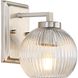 Elliott 1 Light 7.25 inch Pewter Vanity Light Wall Light in Ribbed Clear