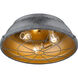 Bartlett 3 Light 17 inch Black Patina Flush Mount Ceiling Light, Damp