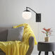 Glenn 1 Light 7.75 inch Matte Black Swing Arm Wall Lamp Wall Light