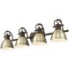 Yep Duncan Vanity Wall Light in Rubbed Bronze, Aged Brass