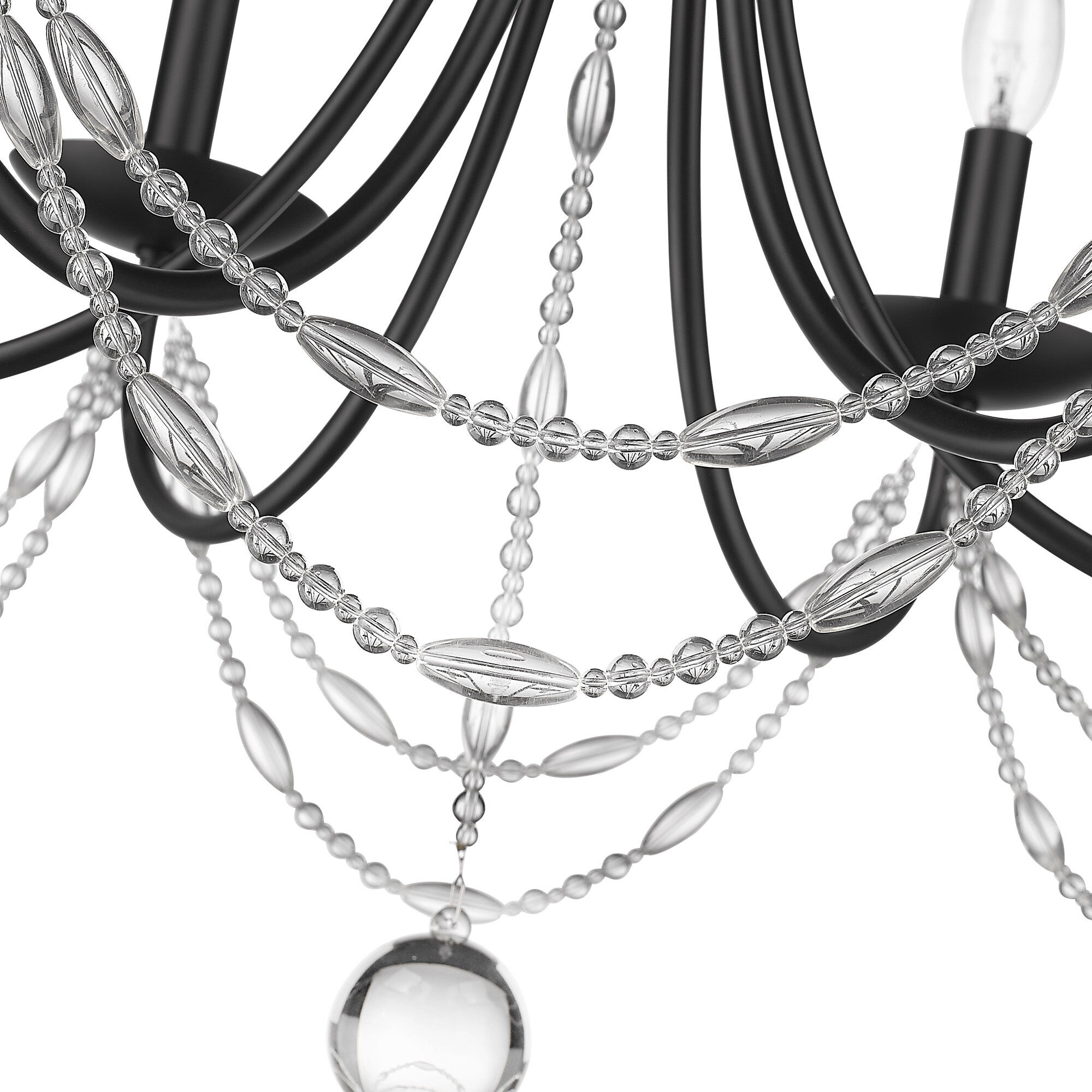 Mirabella 25 inch 60.00 watt Matte Black Chandelier Ceiling Light in No Shade