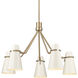 Reeva 5 Light 27.38 inch Modern Brass Chandelier Ceiling Light in Glossy Ecru