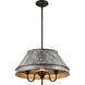 Jasper 3 Light 21 inch Antique Black Iron Pendant Ceiling Light