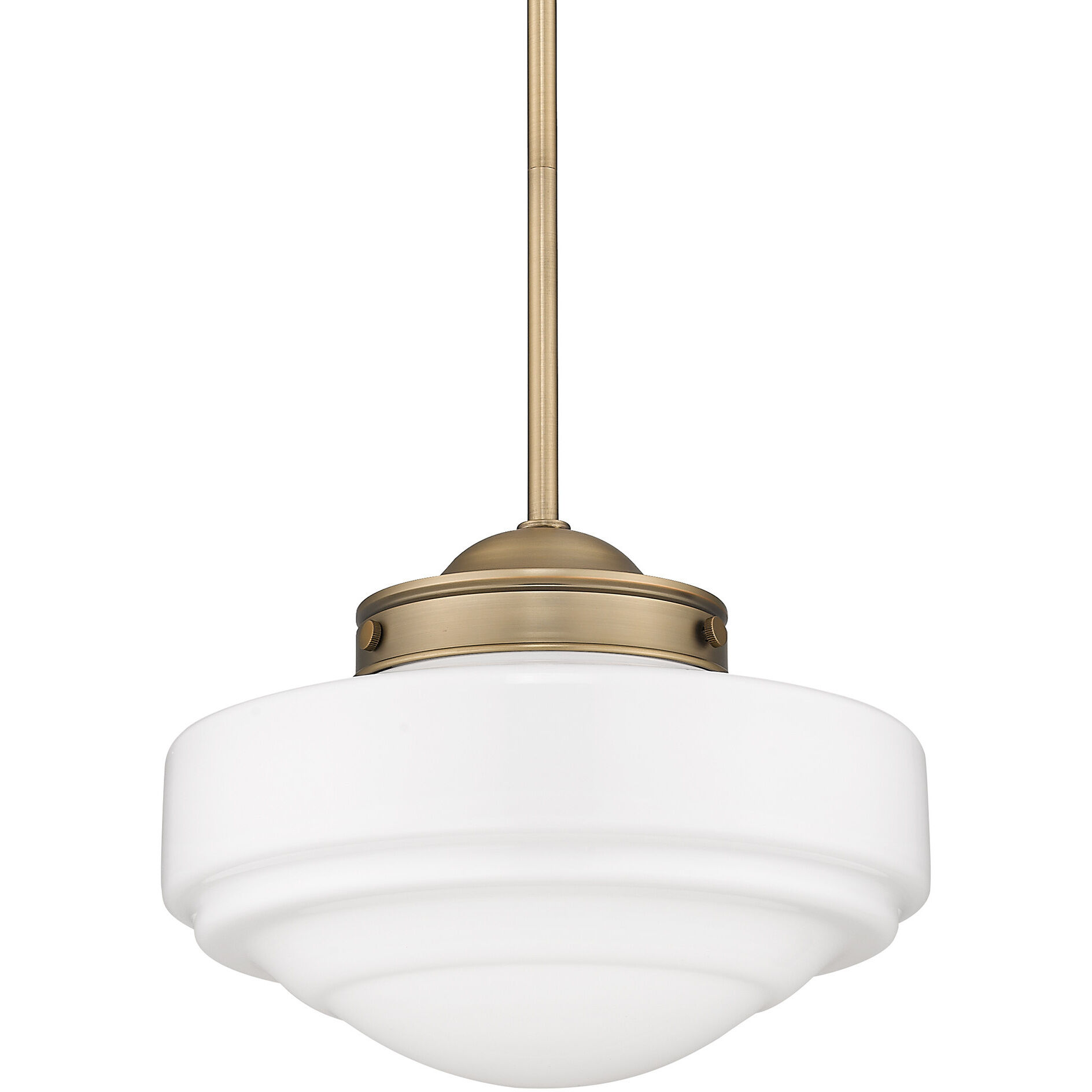 Ingalls Pendant Ceiling Light in Vintage Milk Glass, Modern Brass, Medium