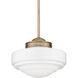 Ingalls Pendant Ceiling Light in Vintage Milk Glass, Modern Brass, Medium