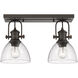 Yep Hines 2 Light 17.88 inch Rubbed Bronze Semi-Flush Mount Ceiling Light in Seeded Glass, Damp