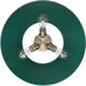 Yep Orwell 3 Light 18.75 inch Aged Brass Flush Mount Ceiling Light in Pine Green