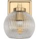 Elliott 1 Light 7.25 inch Brushed Champagne Bronze Vanity Light Wall Light in Ribbed Clear
