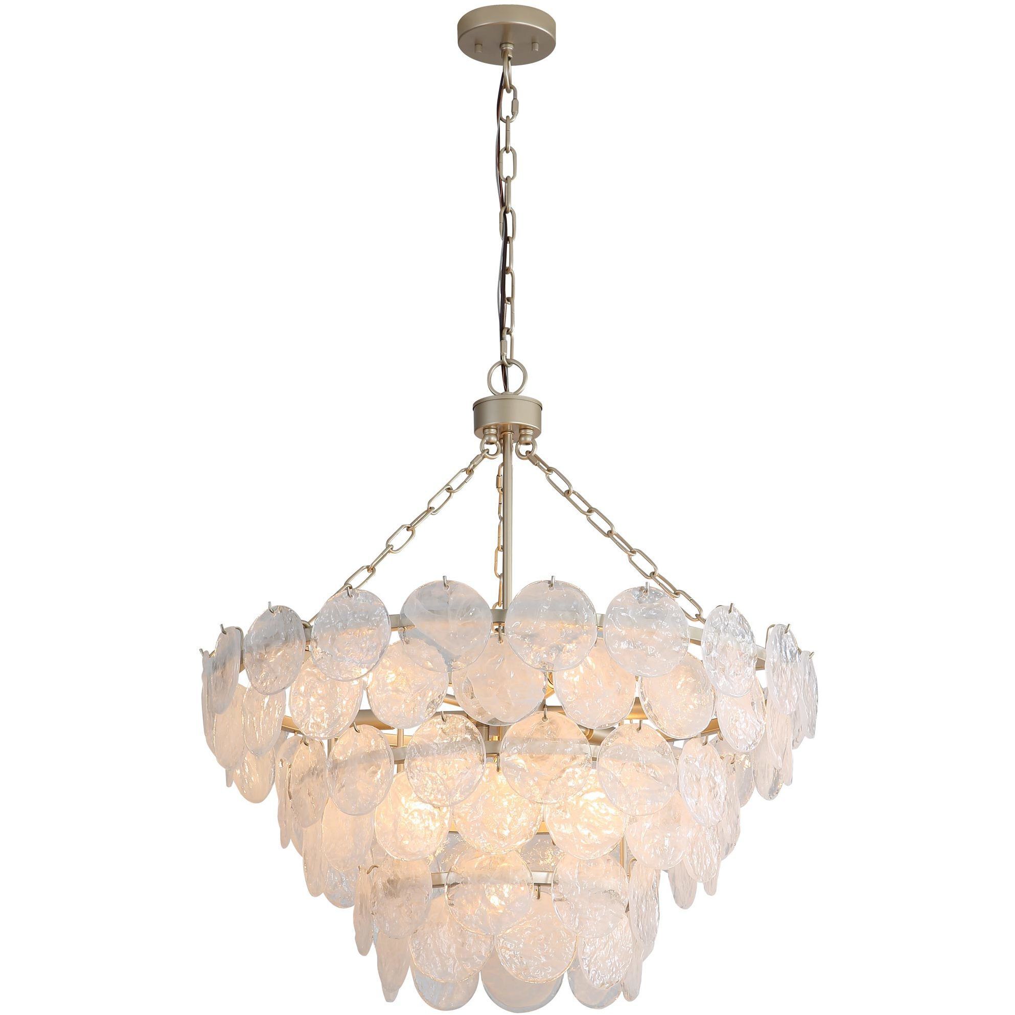 Yep Cascada Pendant Ceiling Light in Cirrus Cloud Glass, 3 Tier