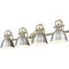 Yep Duncan Vanity Wall Light in Aged Brass, Pewter
