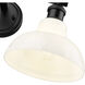 Yep Carver Vanity Wall Light in Matte Black, Vintage Milk Glass