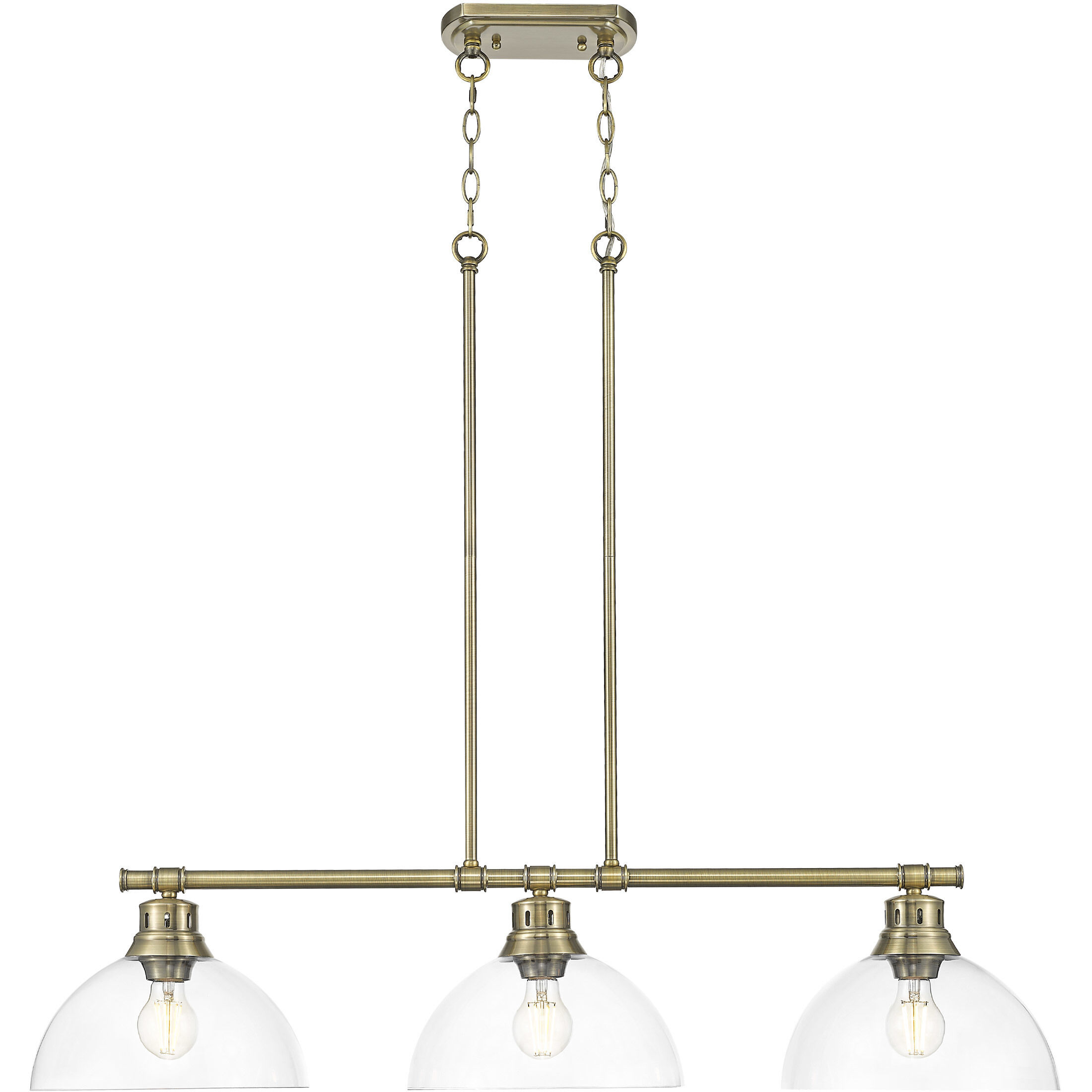 Yep Duncan Island Light Ceiling Light in Aged Brass, Clear Glass