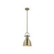 Duncan 1 Light 9 inch Aged Brass Mini Pendant Ceiling Light, Small