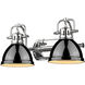 Yep Duncan Vanity Wall Light in Chrome, Black