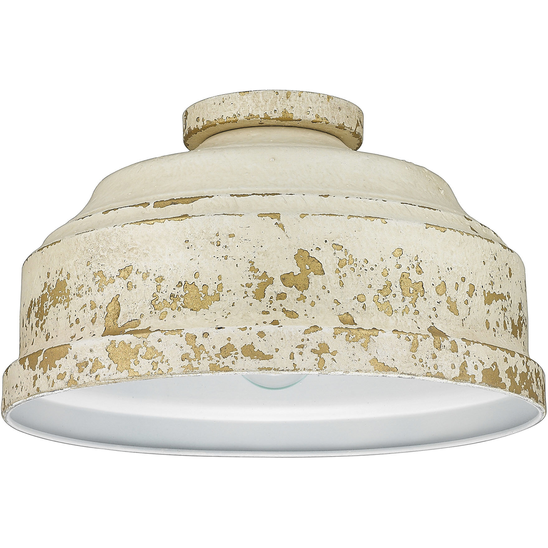 Keating 3 Light 13.75 inch Antique Ivory Flush Mount Ceiling Light