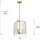 Aenon 3 Light 13 inch Brushed Champagne Brass Pendant Ceiling Light