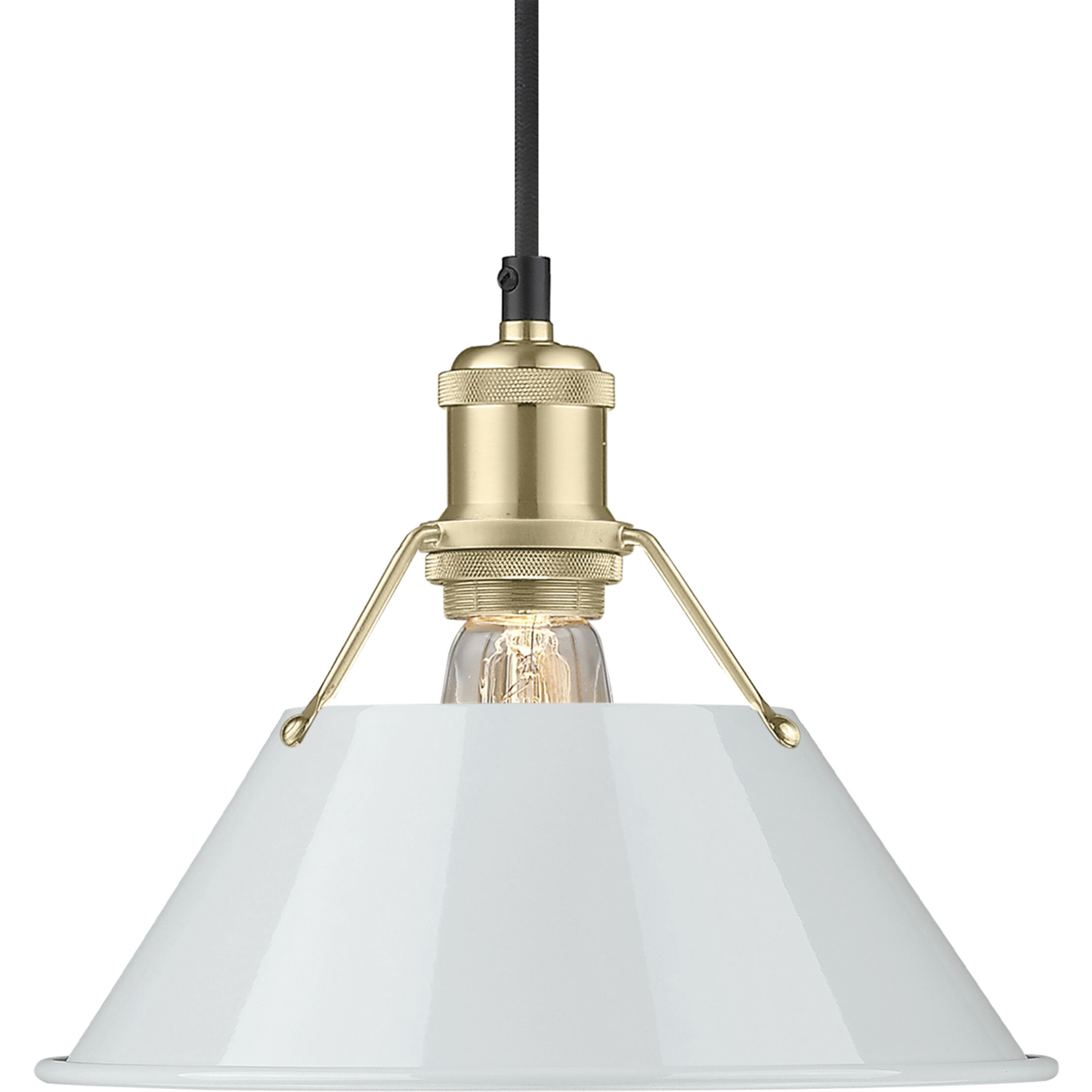 Yep Orwell 1 Light 10 inch Brushed Champagne Brass Pendant Ceiling Light in Dusky Blue