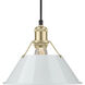 Yep Orwell 1 Light 10 inch Brushed Champagne Brass Pendant Ceiling Light in Dusky Blue