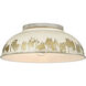 Kinsley 2 Light 14 inch Aged Galvanized Steel Flush Mount Ceiling Light in Antique Ivory
