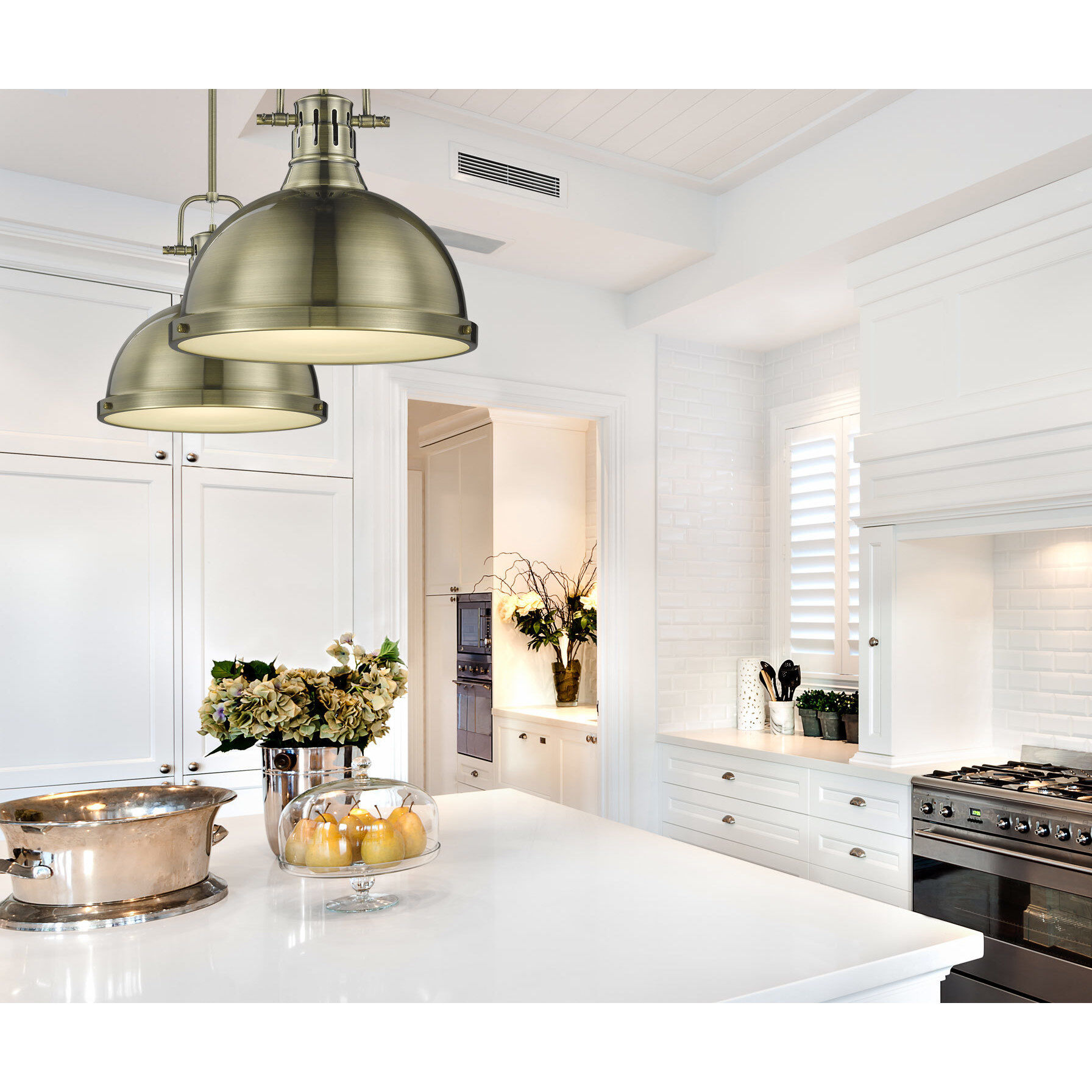 Yep Duncan 1 Light 14 inch Aged Brass Pendant Ceiling Light, Large