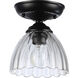 Audra 1 Light 6.88 inch Matte Black Semi-Flush Ceiling Light