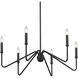Yep Kennedy 6 Light 29.75 inch Natural Black Chandelier Ceiling Light in No Shade