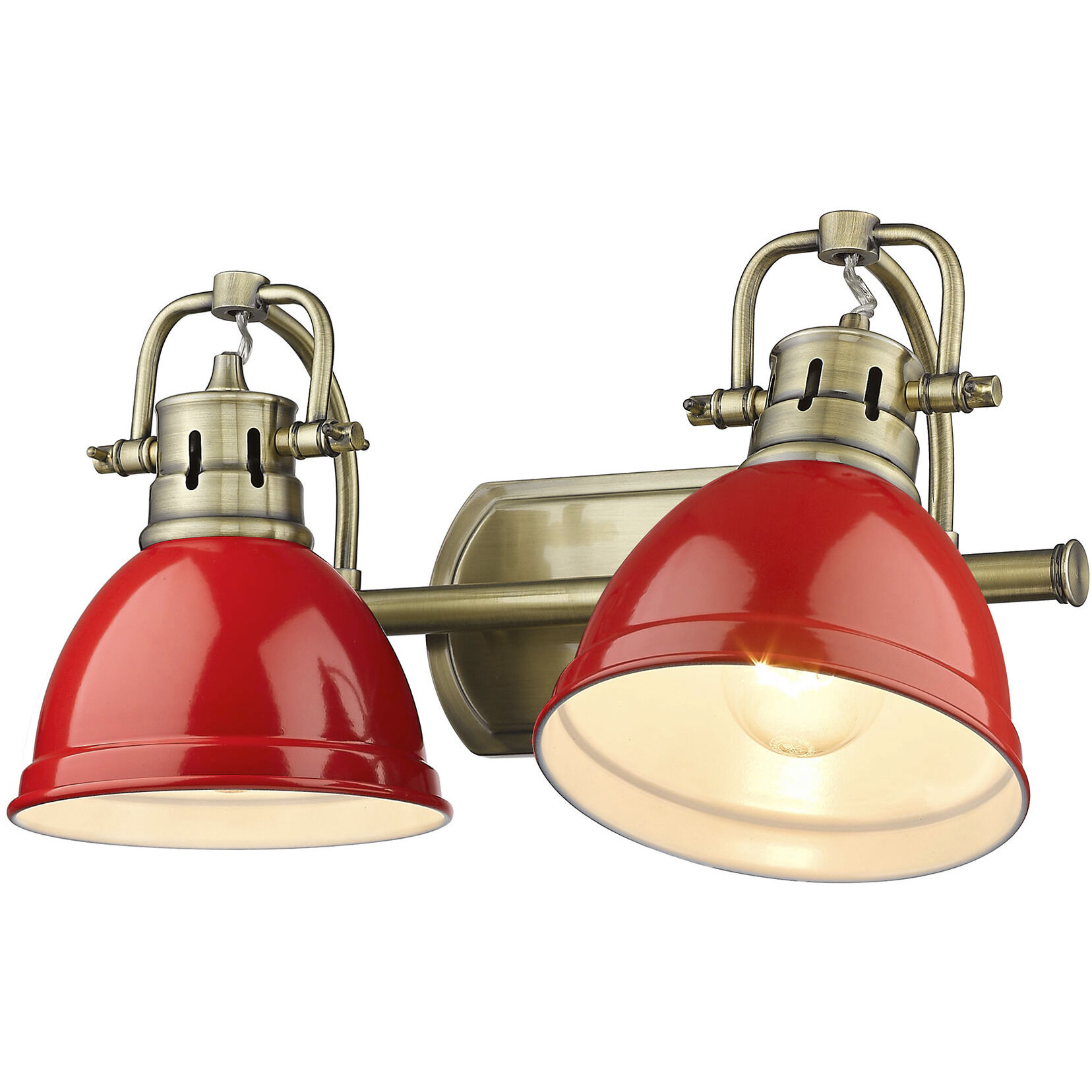 Yep Duncan Vanity Wall Light in Aged Brass, Red