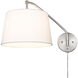 Ryleigh Articulating Wall Sconce Wall Light in Pewter, Modern White