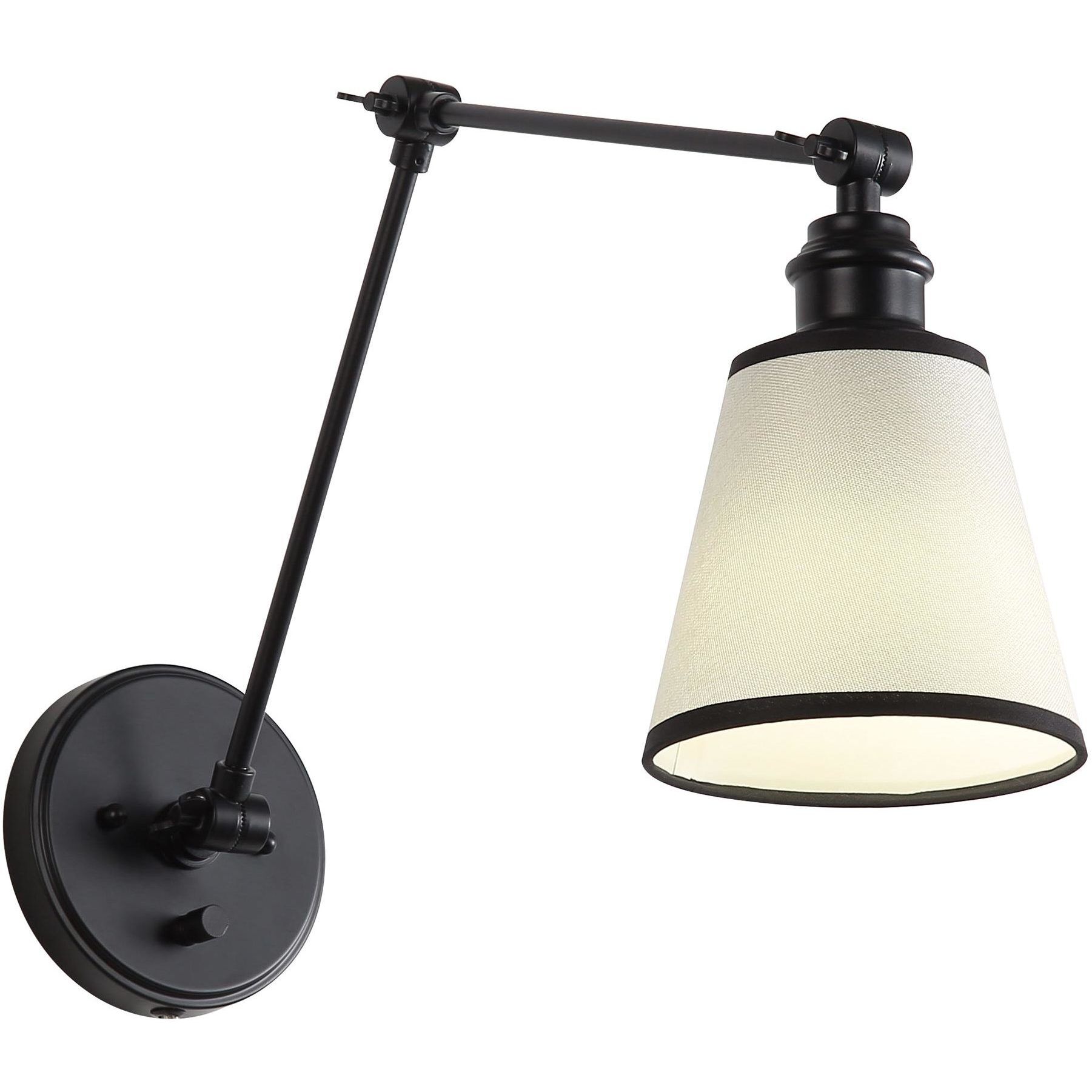 Yep Equinox 1 Light 5.88 inch Matte Black Swing Arm Wall Lamp Wall Light in White with Black Trim