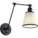 Yep Equinox 1 Light 5.88 inch Matte Black Swing Arm Wall Lamp Wall Light in White with Green Trim