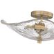 Samara 2 Light 15.38 inch Modern Brass Semi-Flush Mount Ceiling Light