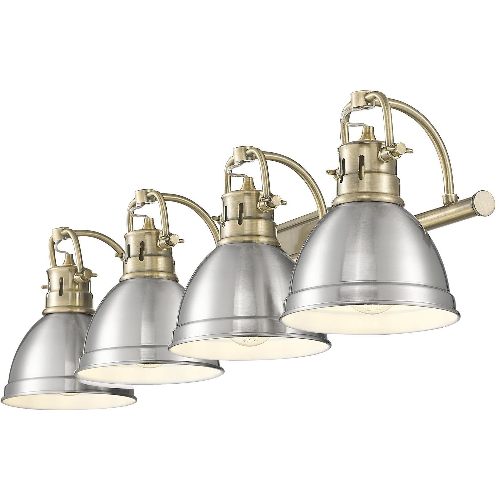 Yep Duncan Vanity Wall Light in Aged Brass, Pewter